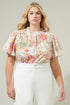 Day Lily Floral Ruffle Blouse Curve